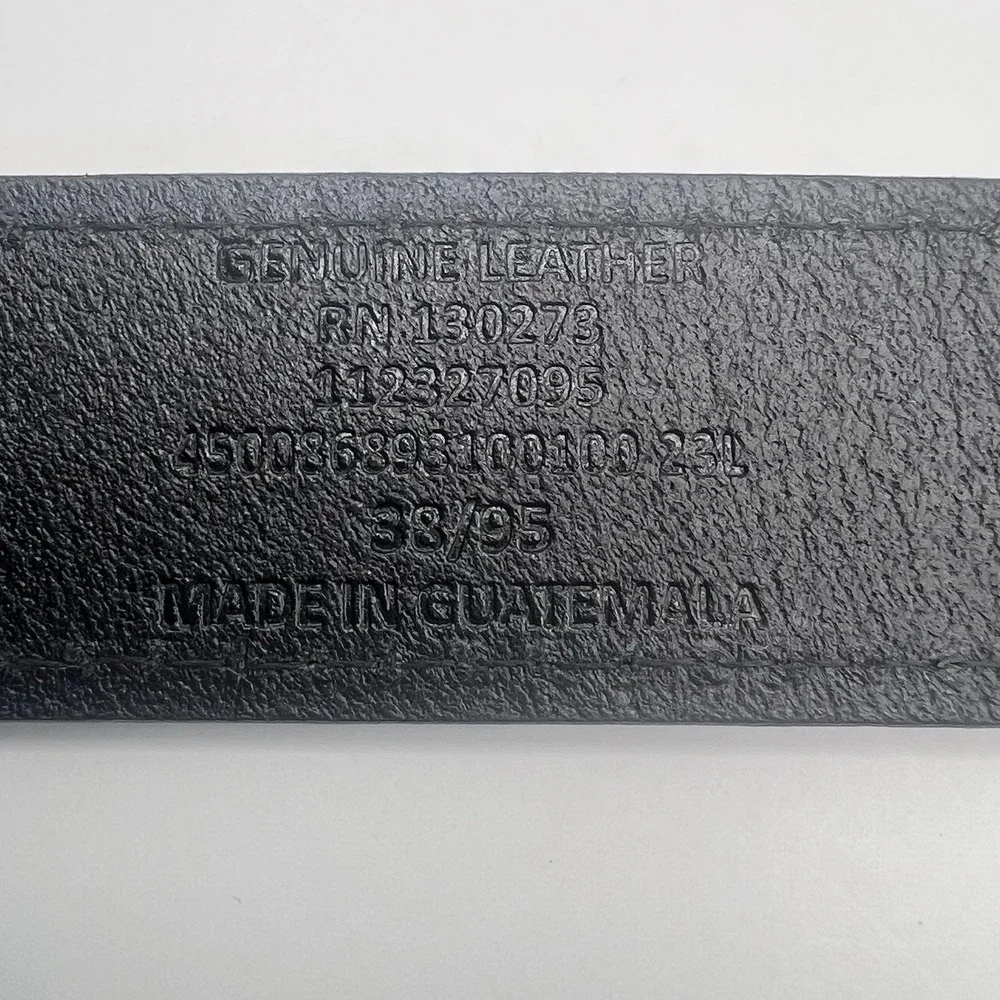 Wrangler Genuine Leather Belt 38/95 Black Classic Work Minimalist Closet‎ Staple